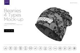 Beanies 4 Types Mock Up Beanie Mocking Mockup