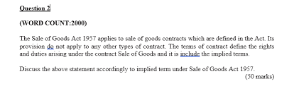 Sales of goods act 1957 case study with solution pdf, problem solution example essay, personal statement examples apprenticeship, top blog ghostwriters website online Question 2 Word Count 2000 The Sale Of Goods Act Chegg Com