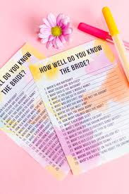 Someone involved with throwing the shower should sit down with the bride and groom. Free Printable How Well Do You Know The Bride Hen Party Bridal Shower Game Bespoke Bride Wedding Blog