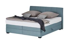 Boxspringbett box boss gmg mit fußblende und motorverstellung 140 cm x 190 cm (2 boxen á 70 cm x 190 cm, synchronisierte motoren). Boxspringbett Chiara H2 H3 Jeansblau Hoffner