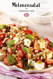 Melonensalat Mit Erdbeeren Und Knusper Honeys Rezept Salat Mit Melone Melonensalat Herzhaft