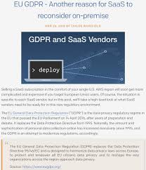 Eu Gdpr Another Reason For Saas To Reconsider On Premise Saas Reasons Data Collection