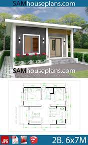 2 bedroom house floor plans. House Plans 6x7m With 2 Bedrooms House Plans Free Downloads Simple House Design House Design Small House Design Plans
