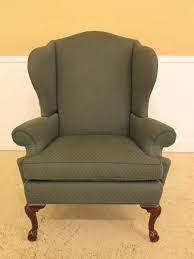 45157ec ethan allen ball claw foot mahogany wing chair chair wing chair green chair