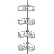 Designed with spring loaded tension rod that expands from 7.5 ft. Org Neverrust 4 Tier Corner L Shape Shower Caddy In Stainless Steel Bed Bath Beyond