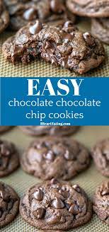 Easy Chocolate Chocolate Chip Cookies I Heart Eating Recipe Chocolate Chip Recipes Chocolate Cookie Recipes Cookies Recipes Chocolate Chip