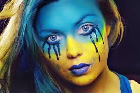 Color face art stock photo. Image of cute, beautiful