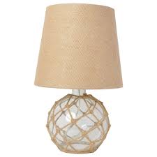 Limited time sale easy return. Buoy Rope Nautical Netted Coastal Ocean Sea Glass Table Lamp Clear Elegant Designs Target