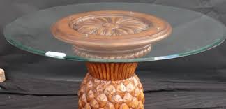 Gate legged dining tables have been around for a long time now, and they still provide a good this table offers a split use where one end can be used as a desk, hidden from sight when dining by a. Sold Price Pineapple Dining Table Thick Glass By M Amini Invalid Date Edt