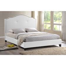 Choose an option cafe dark brown sky gray ivory smoke. Marsha Scalloped White Modern Bed With Upholstered Headboard Queen Size See White