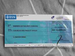 Si a menyerahkan cek ke bank abc untuk rekening giro si b nasabah bank def sebesar rp 20.000.000 untuk pelunasan utang. Bsn Mock Cheque Replika Cek Shopee Malaysia