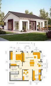 Bungalow Haus Mit Satteldach Architektur Einfamilienhaus Bauen Grundriss Fertighaus Solution 78 V6 Living Haus Hausbaud Haus Bungalow Haus Architektur Haus