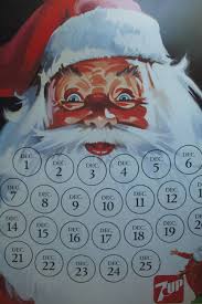 Vintage 7 Up Advertising December Calendar Santa Face Christmas Countdown Advent Calendar Santa Countdown Calendar Santa Countdown Christmas Advent Calendar