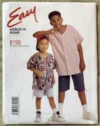 Buy Vintage 1990's Easy Stitch 'n Save Pattern 8195, Children's Tank  Top/shirt/shorts, UNCUT/FF, Size A3-4-5-6 or B7-8-10-12-14 Online in India 