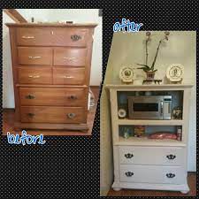 Old Dresser Into A Microwave Stand Microwave Stand Diy Dresser Makeover Diy Dresser