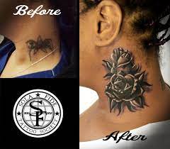 Image Result For Flower Neck Tattoo Cover Up Neck Tattoos For Men Flower Neck Tattoo Neck Tattoo