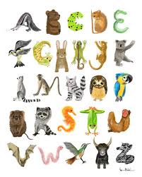 Alphabet Complet Animal Print Etsy In 2020 Animal Alphabet Animal Letters Alphabet Print