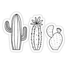 Aesthetic Single Aesthetic Printable Black And White Stickers Cactus Trio Sticker By Galacticthought In 2020 Black And White Stickers Cactus Stickers Black Stickers