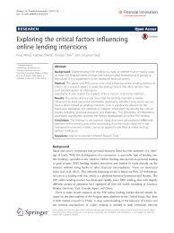 Credit products and any applicable mortgage credit and. Pdf Exploring The Critical Factors Influencing Online Lending Intentions