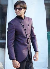 Home Purple Art Silk Nehru Jacket And Trousers Mens Outfits Nehru Jackets Mens Suits Online