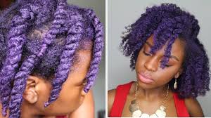 Purple with ashy blue ends. Dyed Natural Hair Purple Without Bleach Youtube