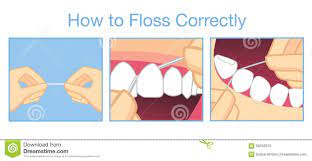 How To Floss Correctly For Cleaning Teeth Stock Vector Illustration Of Cleaning Mouth 58762975