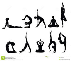 Yoga Silhouettes Stock Vector Illustration Of Elements