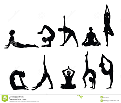 yoga silhouettes stock vector illustration of elements