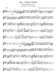 Sia Cheap Thrills Violin Cover Sheet Music Free For Download Below The Video Hope You Will Like It Other Sheet Music Violin Sheet Music Violin Music