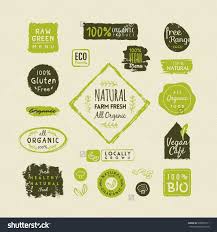 Set Of Organic Food Labels And Design Elements Organic Food Labels Organic Recipes Farm Fresh Recipes