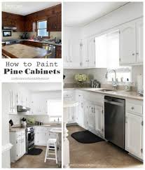 All the steps to get that glossy white finish you're hoping for. Pine Kitchen Before And After Pine Kitchen Pine Cabinets Pine Kitchen Cabinets