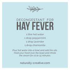 Try Our Hayfever Decongestant Recipe This Works For The Congestion And Bunged Up Feeling Of H Essential Oils Allergies Hayfever Remedies Summer Essential Oils