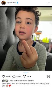 Jayson Tatum's post about Deuce turning 7