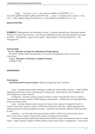 business process analyst resume how