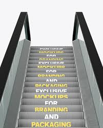 Download Escalator Mockup In Object Mockups On Yellow Images Object Mockups PSD Mockup Templates