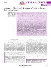 Pdf Accuracy Of Predicted Resection Weights In Breast