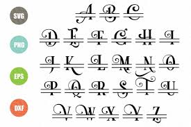 Alphabet with lowercase floral letters. Split Letters A Z Svg Alphabet Letters A Z Example Image Lettering Alphabet Lettering Scrapbook Fonts