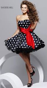 Sherri Hill Black And White Polka Dot Short Party Dress 2227 Polka Dot Party Dresses Pageant Dresses For Teens Dresses For Teens