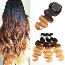 Brown to blonde ombre hair. T 1b 4 27 Dark Root Honey Blonde Body Wave Ombre Human Hair Weave 3 Bundles With Lace Closure Brazilian Virgin Hair Extensions Buy At The Price Of 138 00 In Dhgate Com Imall Com
