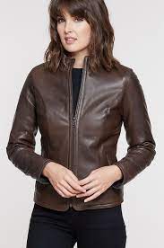 Virginia Reversible Lambskin Leather And Quilted Moto Jacket In 2021 Leather Jacket Outfits Leather Jackets Women Dark Brown Leather Jacket