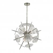 Nabila Pendant Light Fitting Satin Nickel Glass Pendant Light Fitting Light Fittings Light