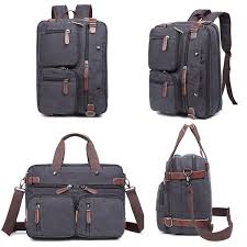 Hybrid Backpack Messenger B Mens Leather Bag Vintage Leather Bag Laptop Bag