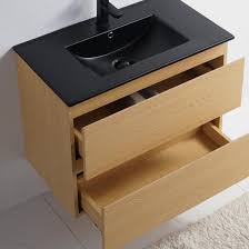 L'ensemble complet se compose de l'évier blanc et de l'armoire de base de 1400 mm. Meuble De Salle De Bain 2 Tiroirs Chene Clair Vasque Ceramique Noir Mat 80x46 Cm Bali Leroy Merlin