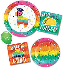 Check out our fiesta graduation party selection for the very best in unique or custom, handmade pieces from our banners & signs shops. Amazon Com Fiesta Graduation Party Plates And Napkins Set Of Disposable Paper Goods Kitchen Dining