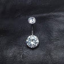 Double Clear Zircon Belly Button Ring Belly Button Rings Belly Button Piercing Jewelry Belly Button