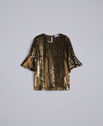 Womens gold blouse mesh bling bling transparent bead shirt sequined tops #usl c $ 54.25 previous price c $63.83 rachel roy gold sequin sleeveless blouse, party, funny, chic, elegant, gi 100 Sequin Blouse