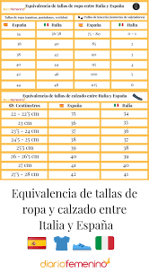 Equivalencia De Tallas De Ropa Y Calzado Entre Italia Y Espana Equivalencias Calzas Y Espana