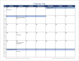 continuous monthly calendar for excel