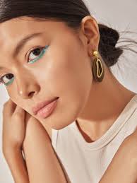 Olive & Gold Abstract Earrings