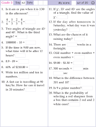 Mental Math Grade 5 Day 62 Mental Maths Worksheets Grade 5 Math Worksheets Math Worksheets